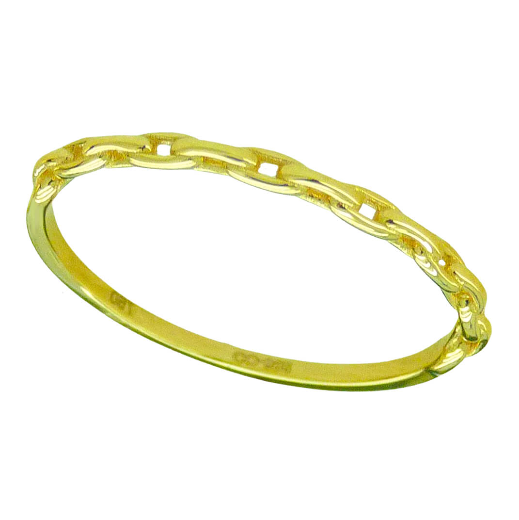 Anillo fino brillo eslabones oro 18k