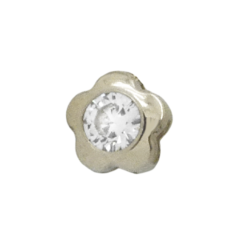 Colgante margarita con circonita en oro blanco 18k