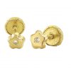 Pendientes flor con circonita oro 18k