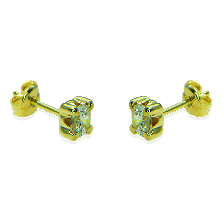 Pendientes garras y circonita 4x4mm. oro 18k