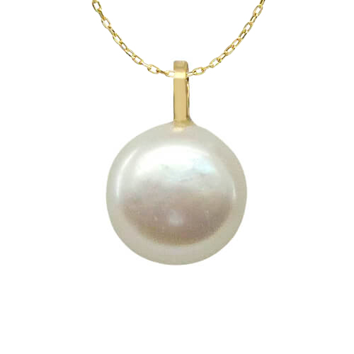 Gargantilla perla botón medida de 10/11mm.oro 18k