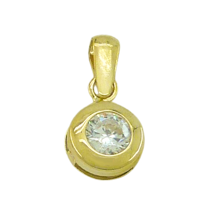 Colgante chatón circonita 3mm.oro 18k
