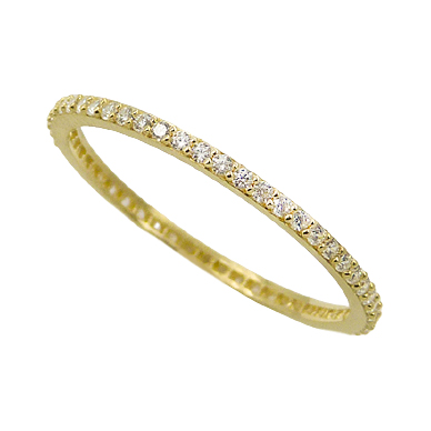 Anillo tipo alianza entero de circonitas oro 18k