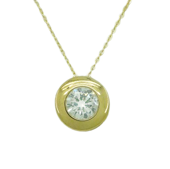 Gargantilla chatón con circonita de 4mm.oro 18k
