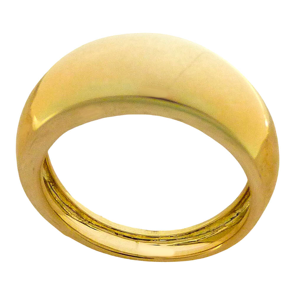 Anillo liso brillo con forma curva oro 18k