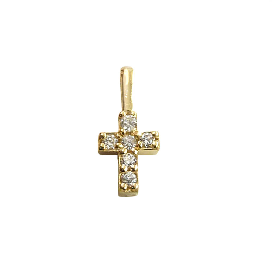 Colgante cruz brillantes oro 18k