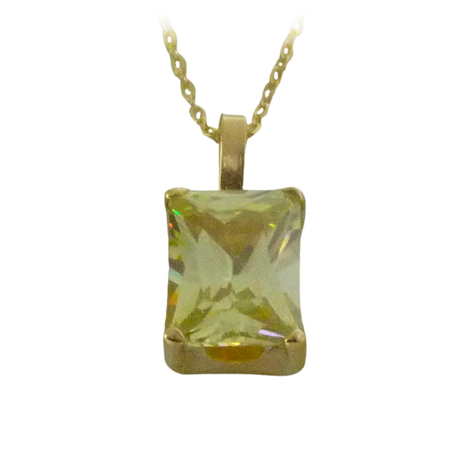 Gargantilla con piedra color citrino garras oro 18k