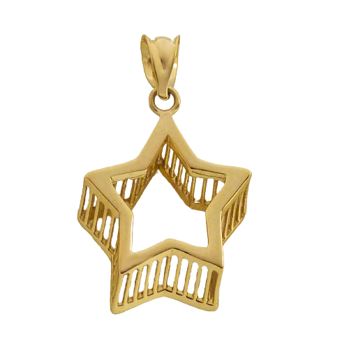 Colgante estrella jaula oro 18k