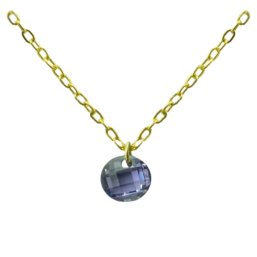 Gargantilla circonita color amatista oro 18k
