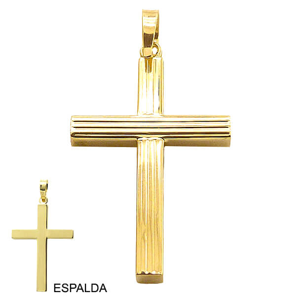 Colgante cruz reversible oro 18k