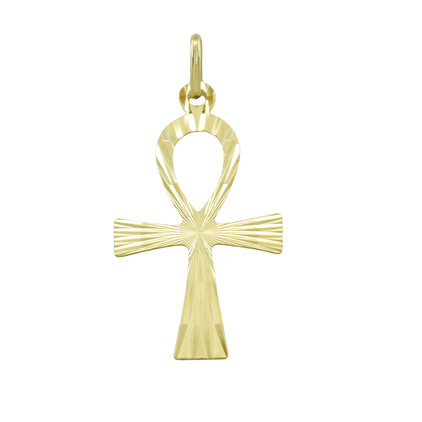 Cruz egipcia de la vida tallada oro 18k