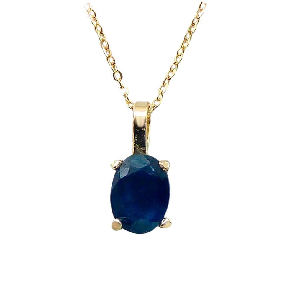 Gargantilla garras y zafiro oval 0.53 Ct. oro 18k