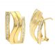 Pendientes bandas onduladas y circonitas talla carré oro 18k
