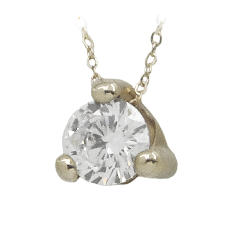 Gargantilla 3 garras brillo triángulo circonita 5mm. oro blanco 18k