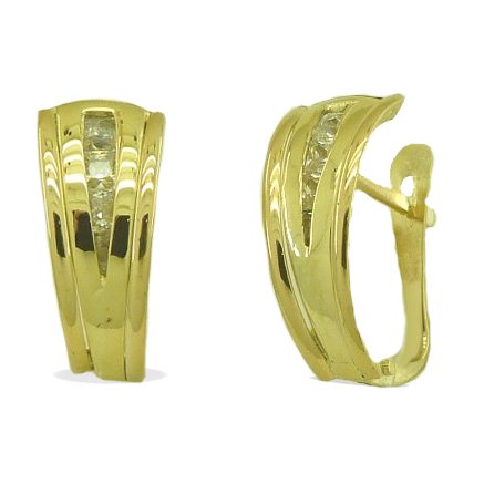 Pendientes con circonitas en oro 18k