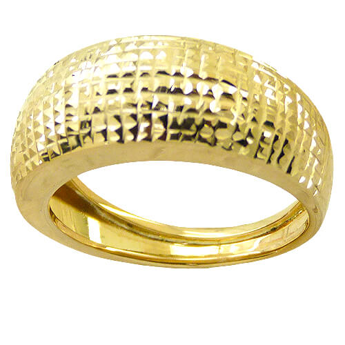 Anillo tallado con brillo forma curva oro 18k