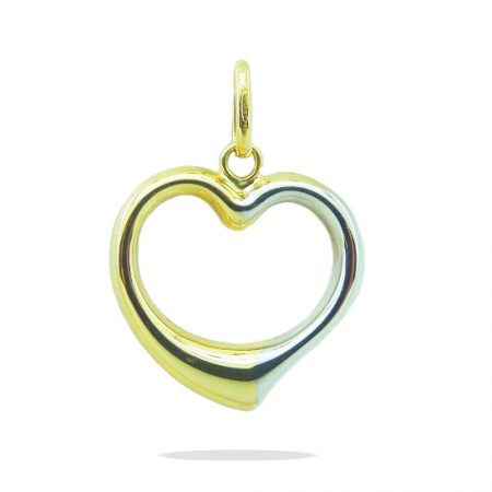 Colgante corazón brillo espejo bicolor oro18k