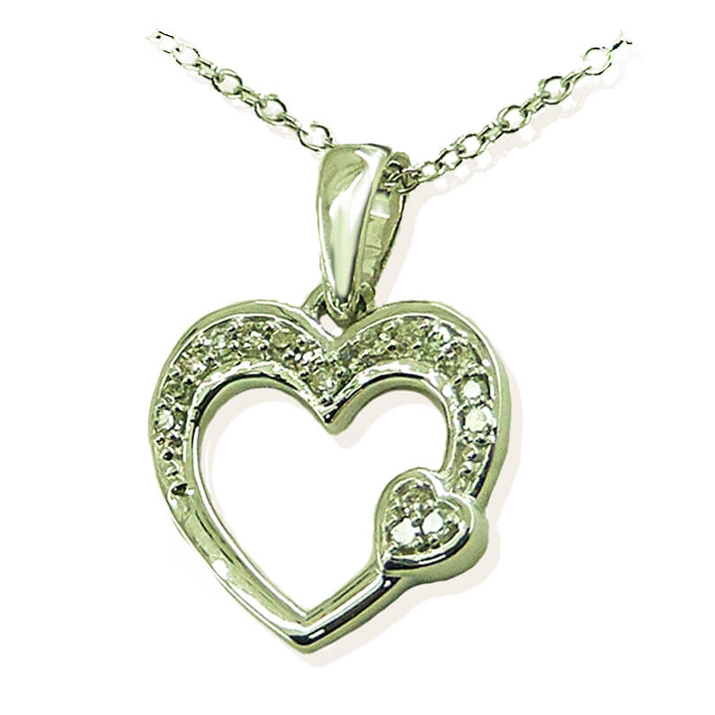 Gargantilla corazón 14x10mm con 18 brillantes HS-I de 0.04 Cts.