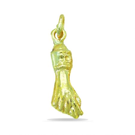 Colgante puño higa pequeña 13mm. brillo oro 18k