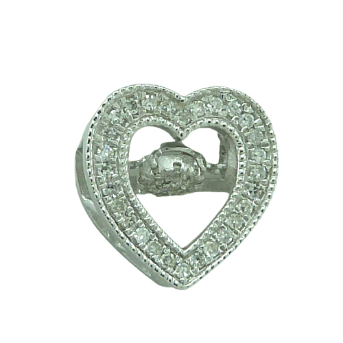 Colgante corazón con diamantes oro blanco 18k