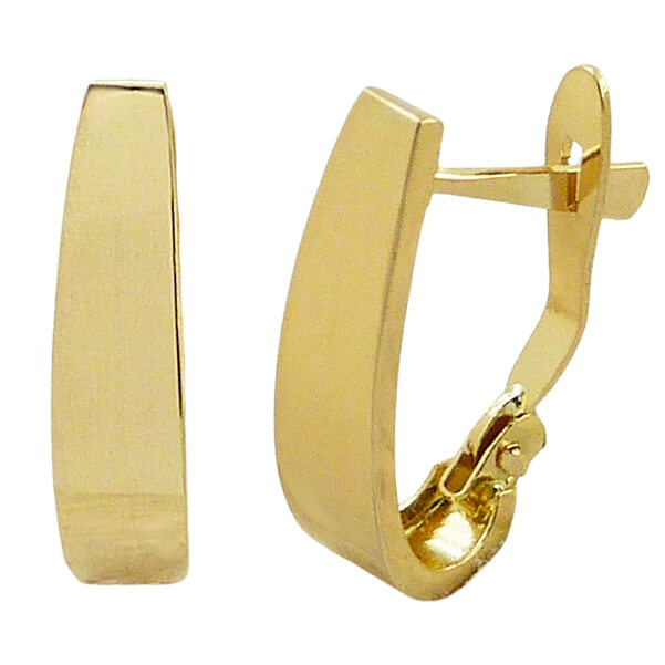 Pendientes medio aro liso oro 18k