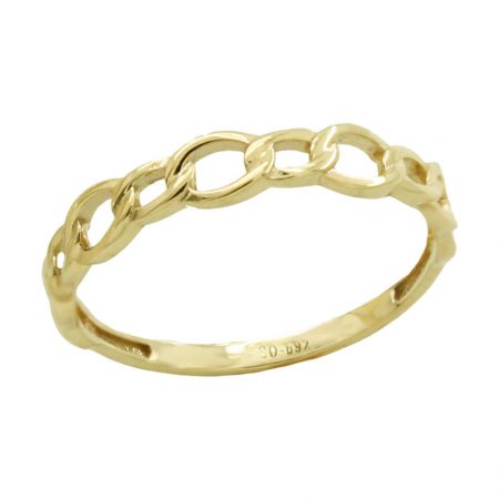 Sortija eslabones brillo oro 18k