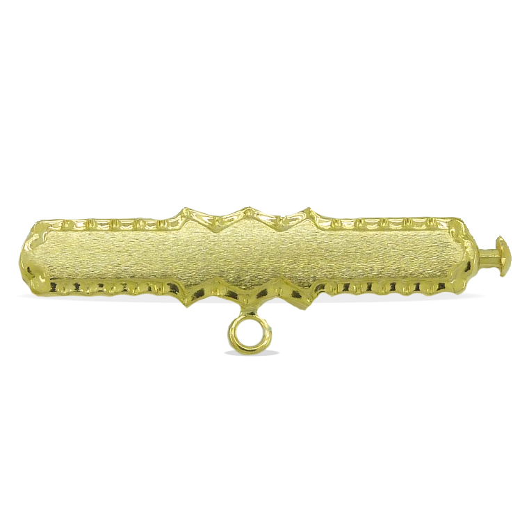 Broche de bebé tallado y matizado grabable oro 18k