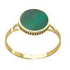 Anillo piedra malaquita verde redonda oro 18k