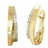 Pendientes doble aro bicolor y circonitas oro 18k