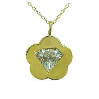 Gargantilla en forma de flor con circonita oro 18k