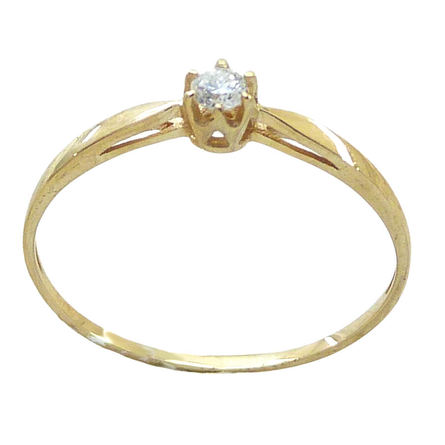 Anillo solitario brillo 6 garras diamante oro 18k