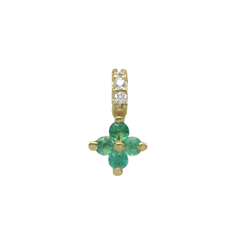 Colgante esmeralda y brillantes oro 18k