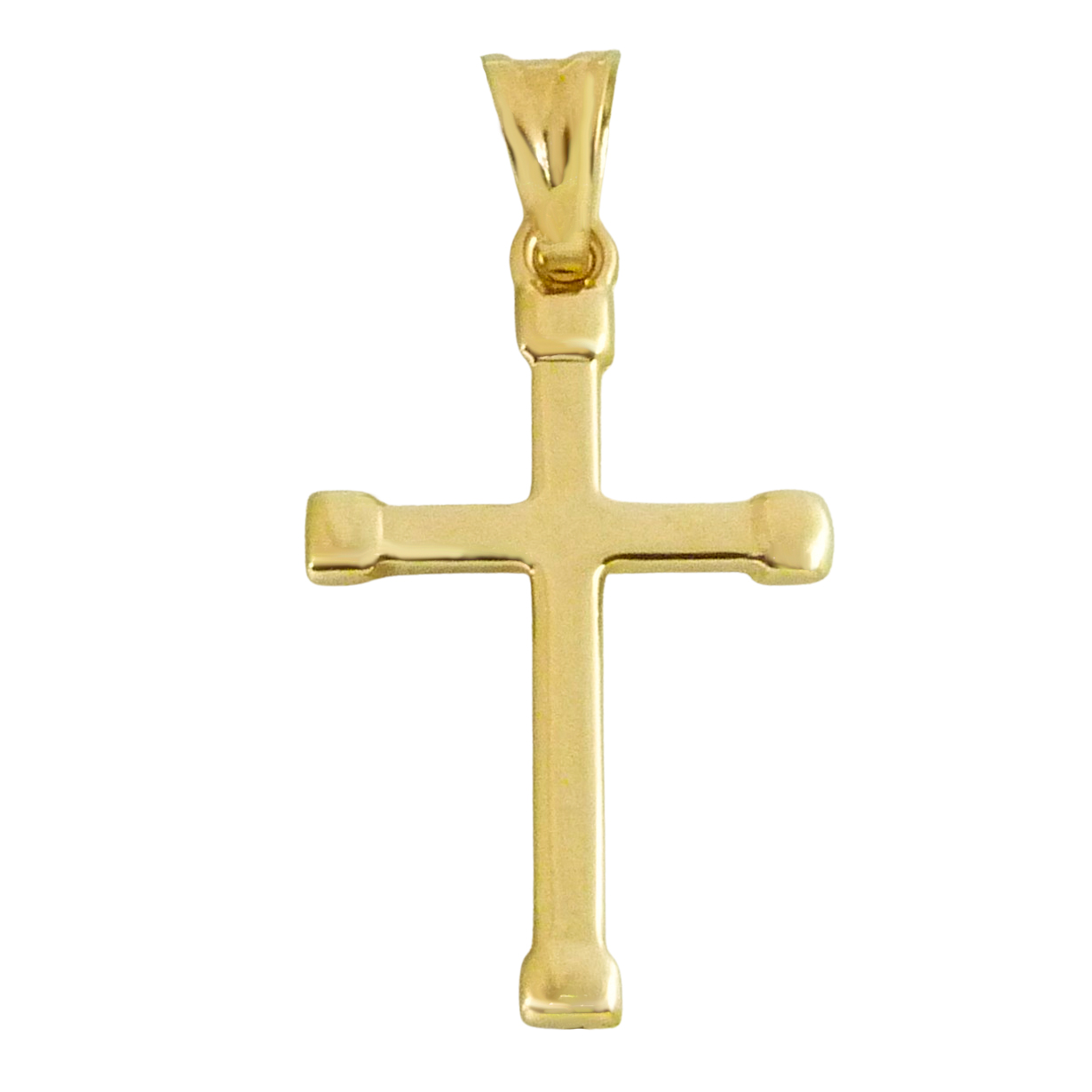 Colgante cruz lisa de brillo oro 18k