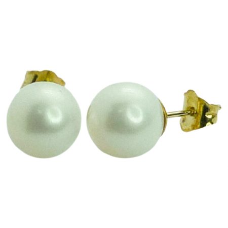 Pendientes perla redonda oro 18k