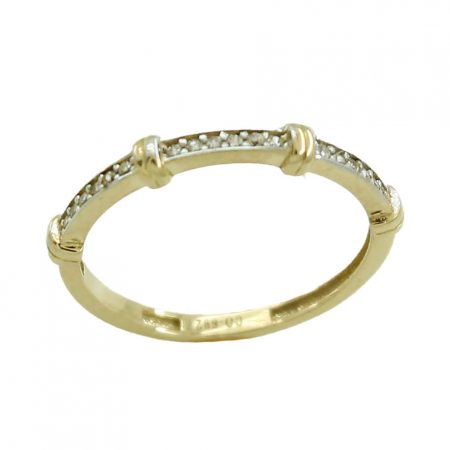 Sortija bicolor con circonitas oro 18k