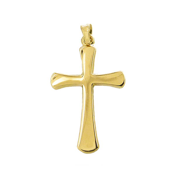 Colgante cruz brillo liso oro 18k