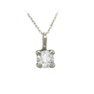Gargantilla garras brillo con circonita 4x4mm. oro blanco 18k