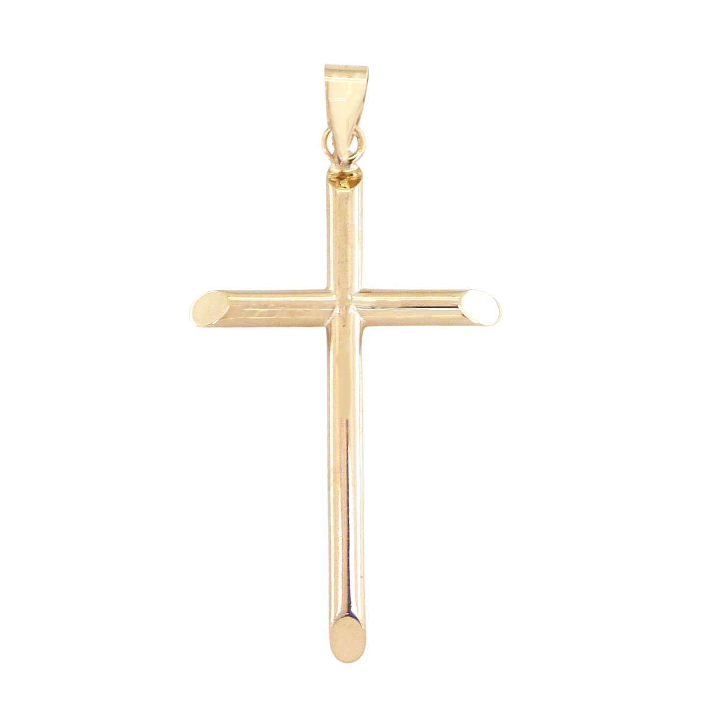 Colgante cruz de tubo sin cristo brillo medida 32x19x2mm.