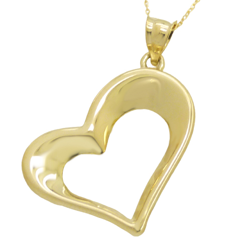 Gargantilla con corazón brillo liso oro 18k