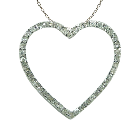 Gargantilla corazón diamantes oro blanco 18k