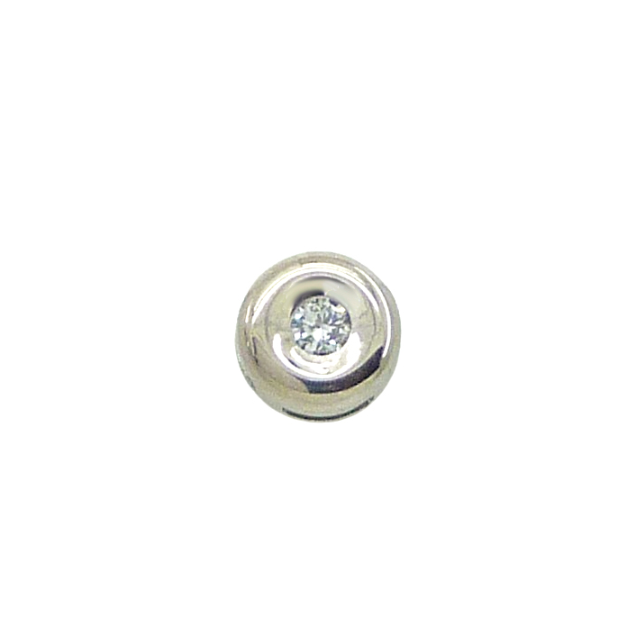 Colgante chatón brillo liso diamante oro blanco 18k
