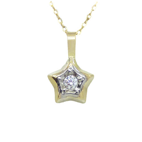 Gargantilla estrella bicolor con circonita oro 18k