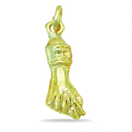 Colgante puño higa brillo grande 16mm. oro 18k