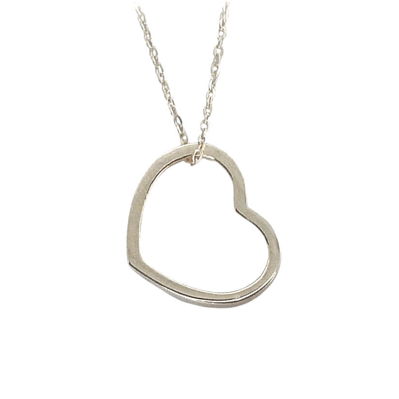 Gargantilla con colgante corazón oro blanco 18k