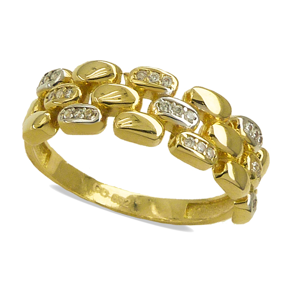 Anillo panter con circonitas oro 18k