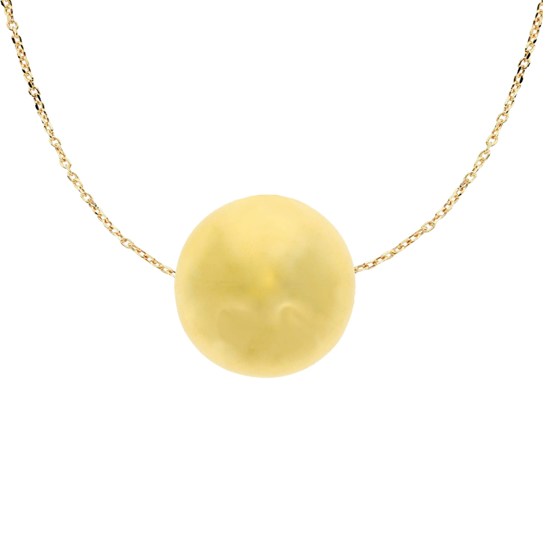 Gargantilla bola lisa medida de 8mm. oro amarillo de 18k
