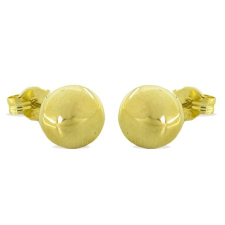 Pendientes bola lisa brillo espejo 8mm. oro 18k