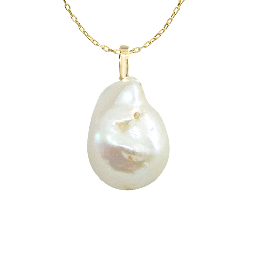 Gargantilla con colgante de perla barroca en oro 18k