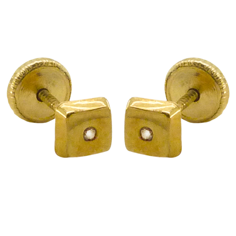 Pendientes oro y brillantes 1,10 mm.