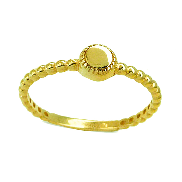 Anillo fino brillo bolas y bola central oro 18k
